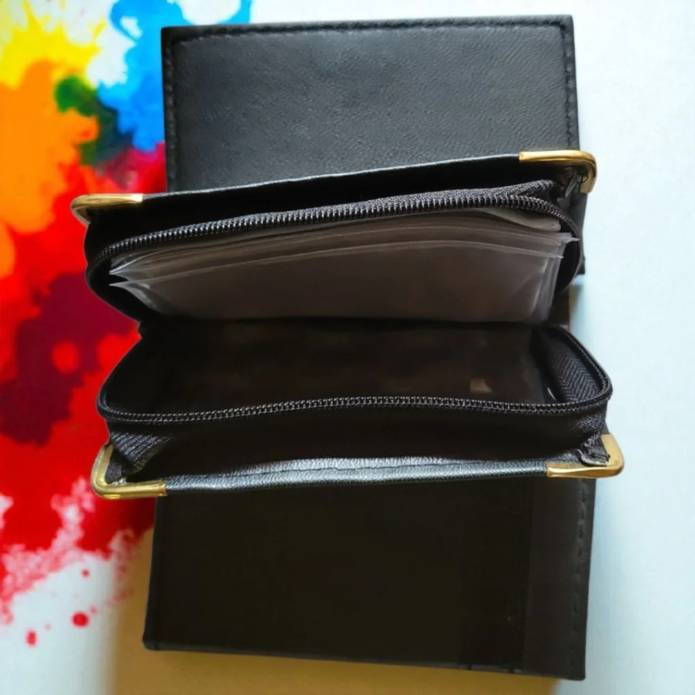 Vtg 3 Black ID Credit Card Note Pad Zipper Driver License Business Organizers - Picture 4 of 7